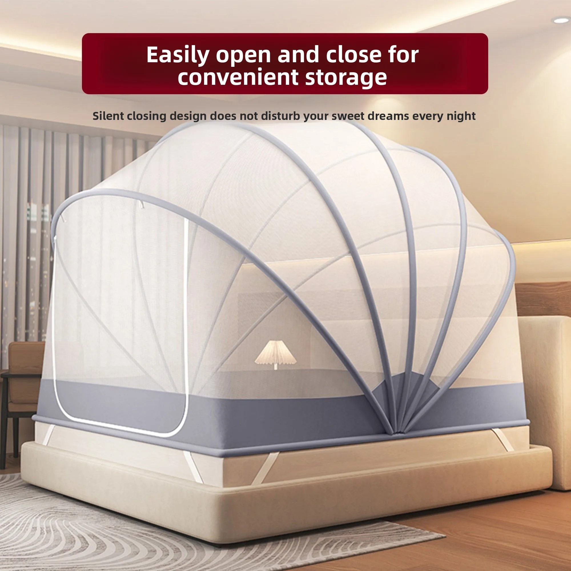 2026 new portable mosquito net baby home bedroom simple installation-free integrated full cover single folding