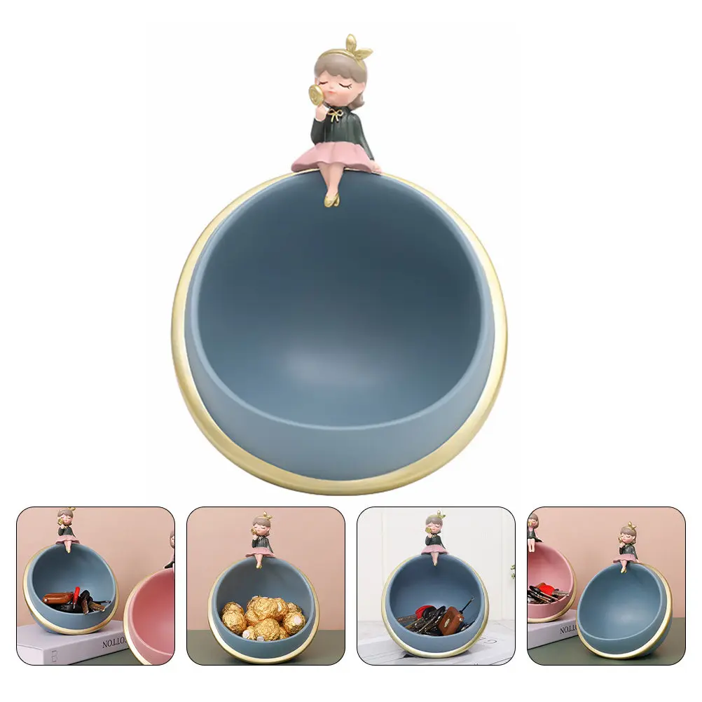 1Pcs Creative Resin Key Storage Box Desktop Ornament Home Office Decorative Bowl for Keys Earrings Small Items Sundries