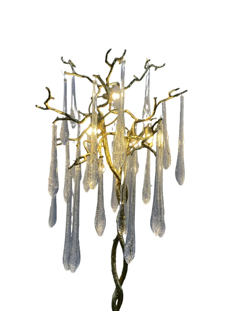 

French high-end living room, full copper bedside study, hotel creative tea room, art bedroom, clubhouse floor lamp