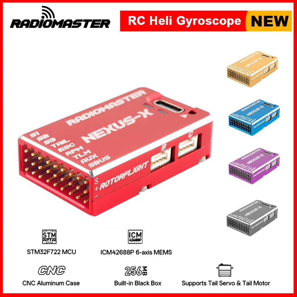 

RadioMaster RC Plane Gyro NEXUS-X Helicopter Gyro 5-16V 256MB Support CRSF ELRS GHOST S.BUS