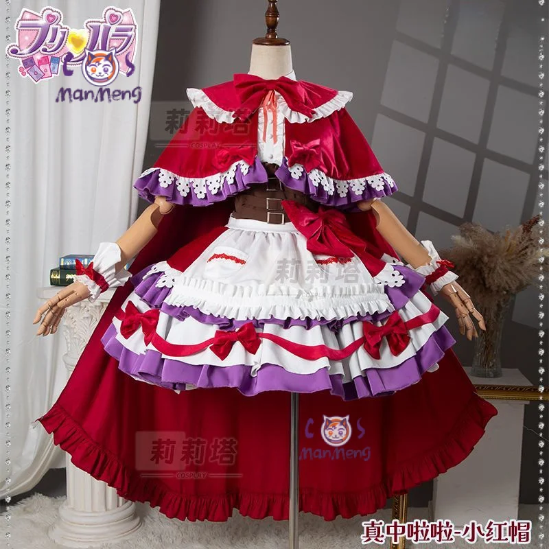 Anime Gefängnis Manaka Laala Cosplay 10. Jahrestag Weihnachten Rot Lolita Kleid Kostüm Party Geschenk Mädchen Zubehör Süßes NEUES Set