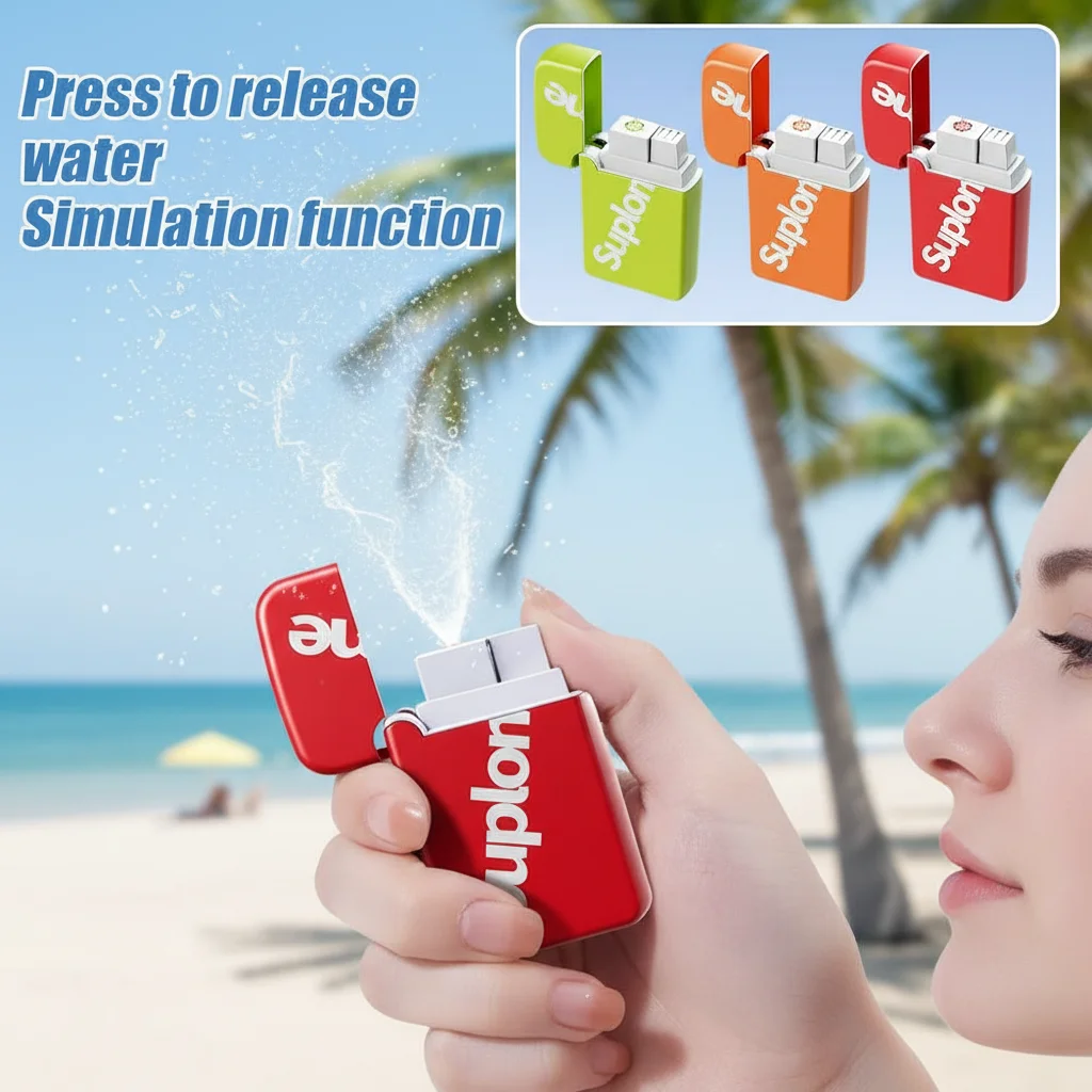 

Creative Plastic Square Cover Lighter Water Gun Funny Personalized Water Spray Toy Small Decompression Lighter Shape