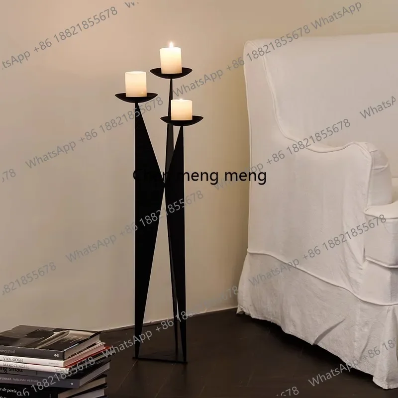 Świecznik z kutego żelaza od podłogi do sufitu, ozdoba, nowy chiński styl, dekoracja do domu, pensjonatu, sklepu odzieżowego