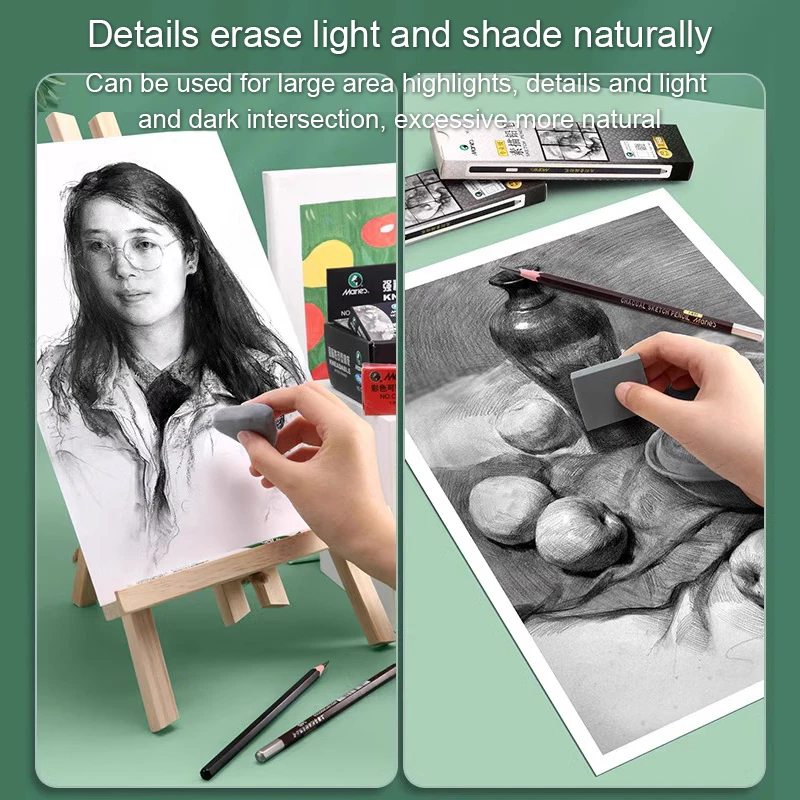 1/3 قطعة ممحاة مطاطية ناعمة من اللدونة مسح تسليط الضوء على دلك للفن رسم رسم البلاستيسين ممحاة قلم رصاص القرطاسية #6
