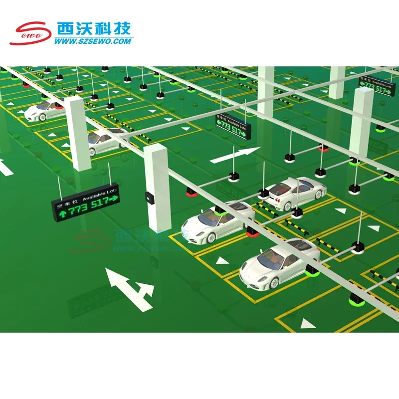 Hot Sale SEWO Underground Car Parking Lot Sensor System Ultrasonic Sensor PGS Smart Parking Guidance System