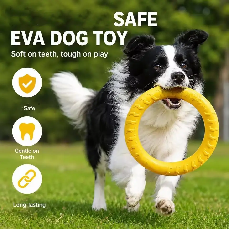 EVA Dog Flying Disc Floating Training Ring Interactive Pet Toy Soft Durable Agility Flyer For Small Medium Large Dogs Outdoor