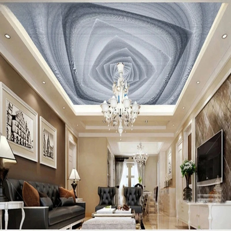 MU8709  Mordern Wallpaper Black and white geometric art ceiling mural Background