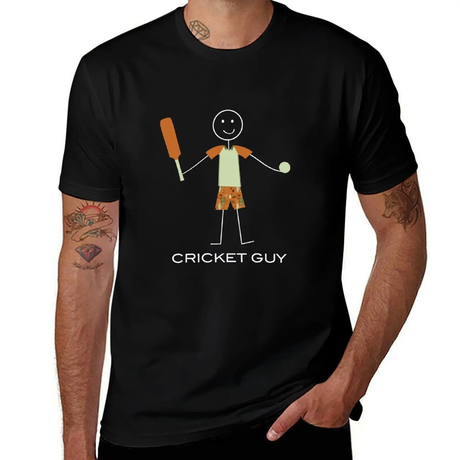 

Funny Mens Cricket Guy T-Shirt customs design your own blue archive cute clothes boys whites Men's t shirts