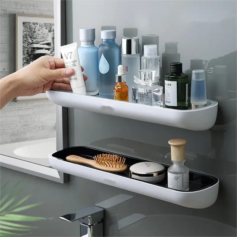 

Easy Mount Bathroom Storage Shelf Bathroom Shelf Storage Rack Holder Wall Mounted Shampoo Shower Organizer Bathroom Accessories