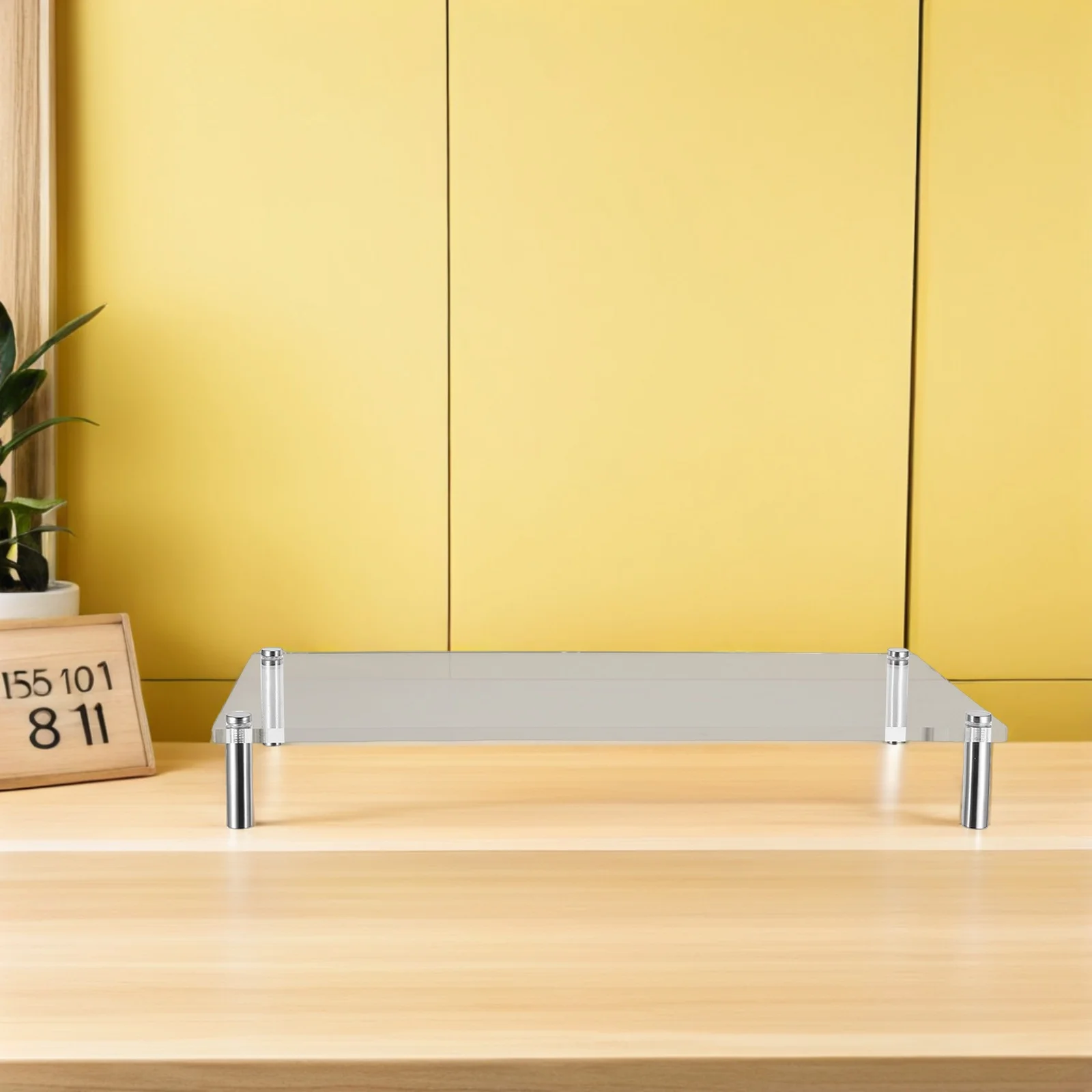 Transparante Monitor Stand Riser 50*24Cm Helder Acryl Desktop Lift Voor Computer Laptop Ruimtebesparend Bureau Plank Stabiel