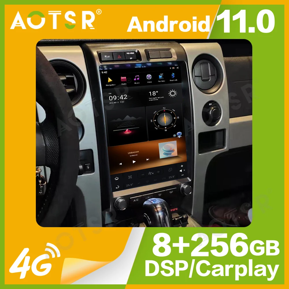 13'' Qualcomm 8 core forTesla For Ford F150 2009-2014 Car Radio Multimedia Player Android 11 Auto GPS Navi Wireless Carplay Head