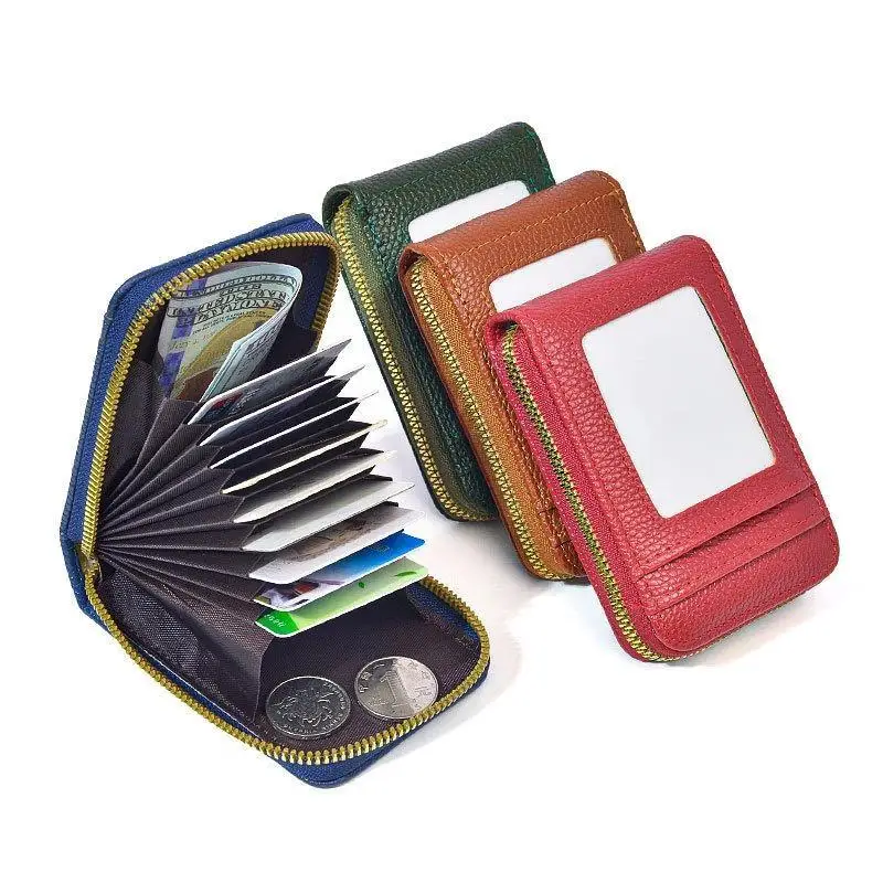 Vertical Handheld Organ Card Bag Korean Edition Women's Zipper Lightweight Mini Pouch for Credit Card ID Ticket Storage
