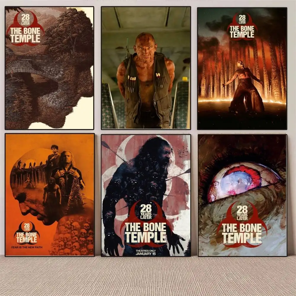1PC Movie 28 Years Later the Bone Temple poster Self-adhesive Art Waterproof Paper Sticker Coffee House Bar Room Wall Decor