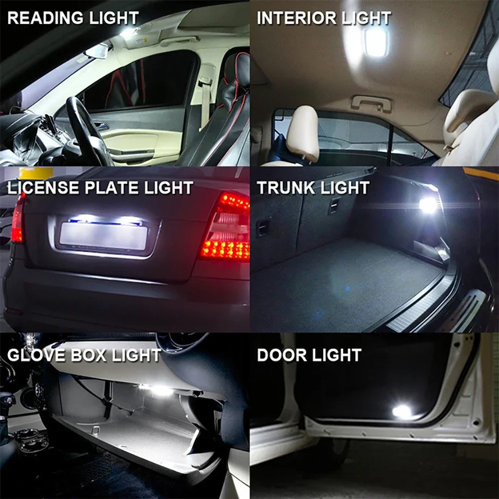 4 قطعة W5W T10 LED لمبات 2835 5SMD 12 فولت 6500 كيلو الأبيض 194 168 أضواء الزخرفية شفافة سيارة الداخلية خريطة قبة وقوف السيارات مصباح تلقائي