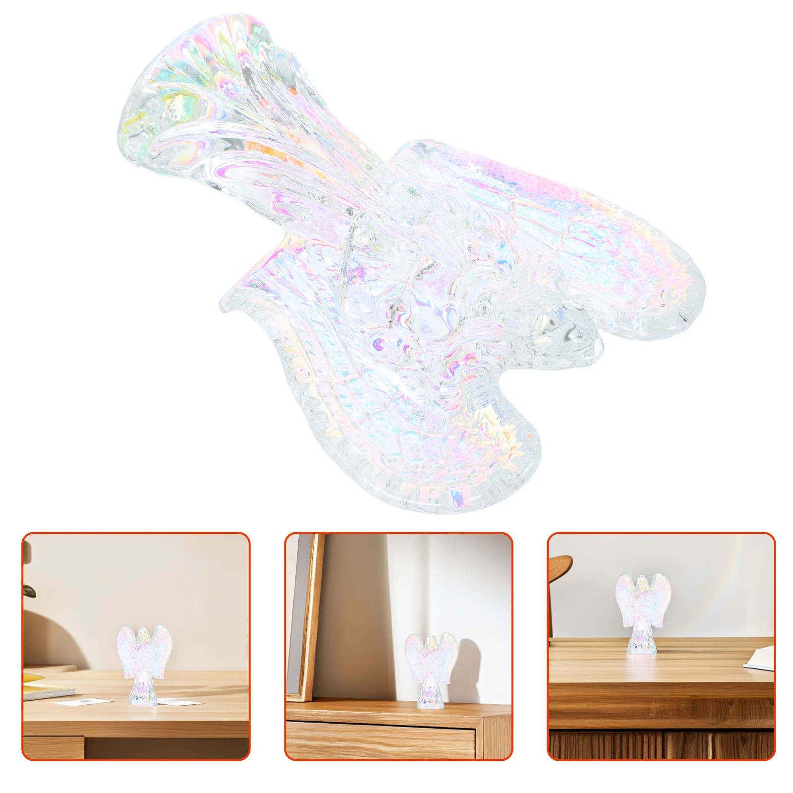 

Crystal Jesus Angel Sculpture Indoor Tabletop Ornament Handmade Religious Statue Decorative Gift for Mother's Day