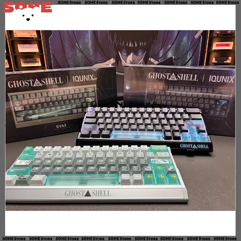 Teclado Gamer IQUNIX GHOST SHELL EV63 com Switches Magnéticos 0.01RT, Keycaps PBT, Hot Swappable Completo, Acessórios Especiais para E-Sports 8K