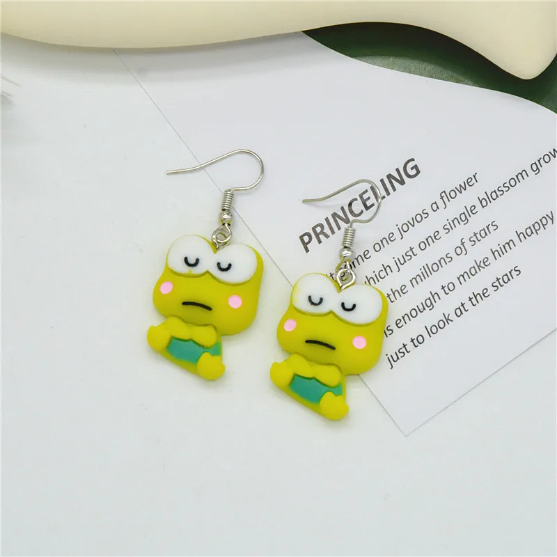 Hello Kitty Ear Studs Sanrio Pochacco Kero Kero Keroppi Kawaii Lovely Girl Fashion Specific Character Ear Pendants Gifts Jewelry