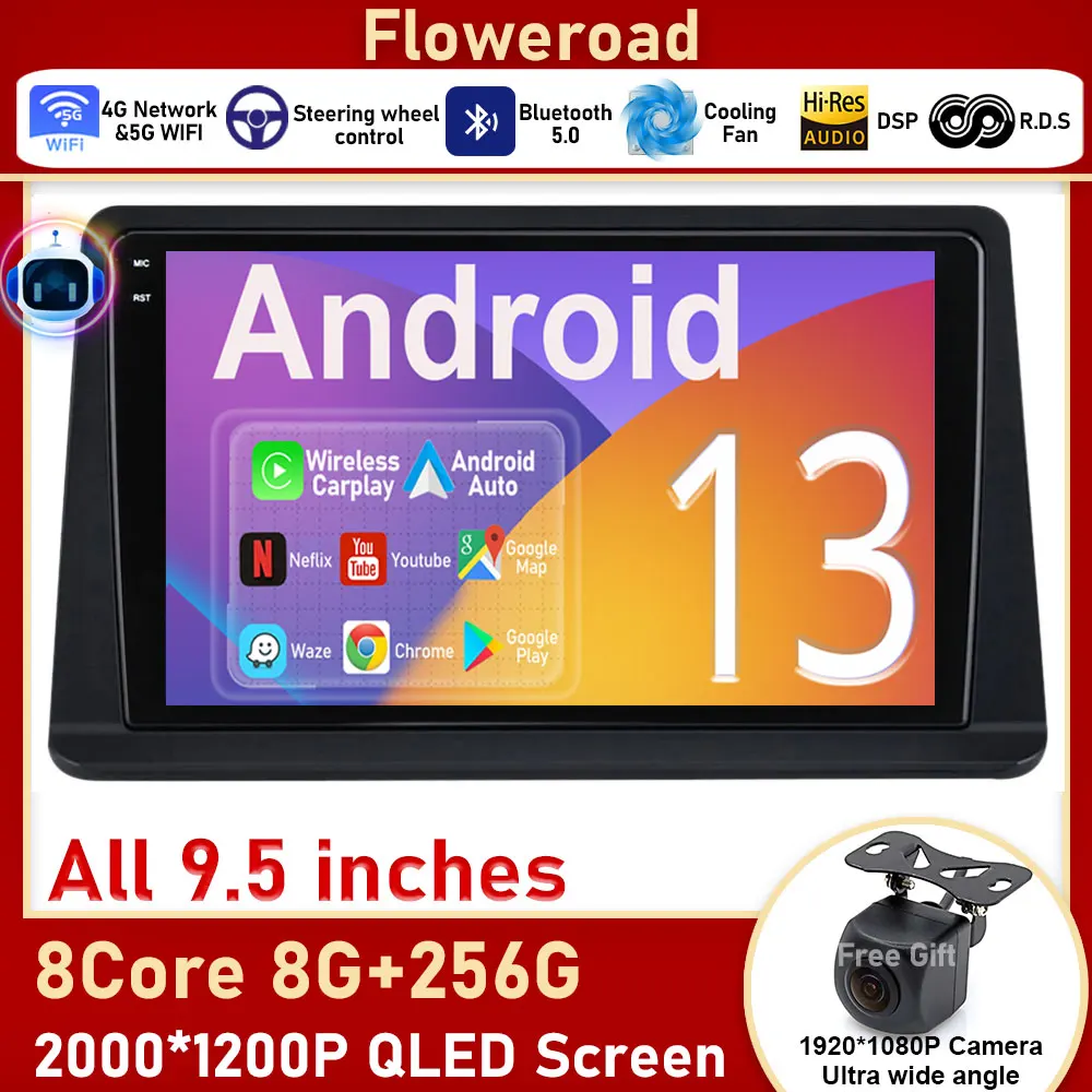 Schermo 2K 8G + 256G per Mitsubishi Pajero 2 V30 V40 V20 1991-2004 autoradio lettore Video multimediale navigazione Stereo Carplay GPS