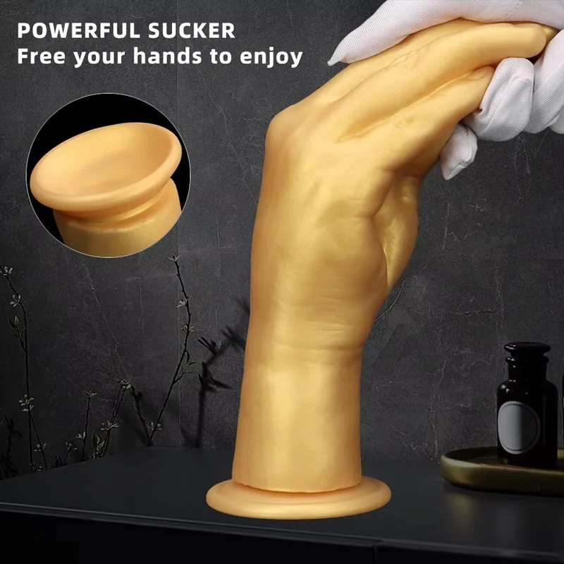 Golden Silicone Palm Anal plug Expand the anus