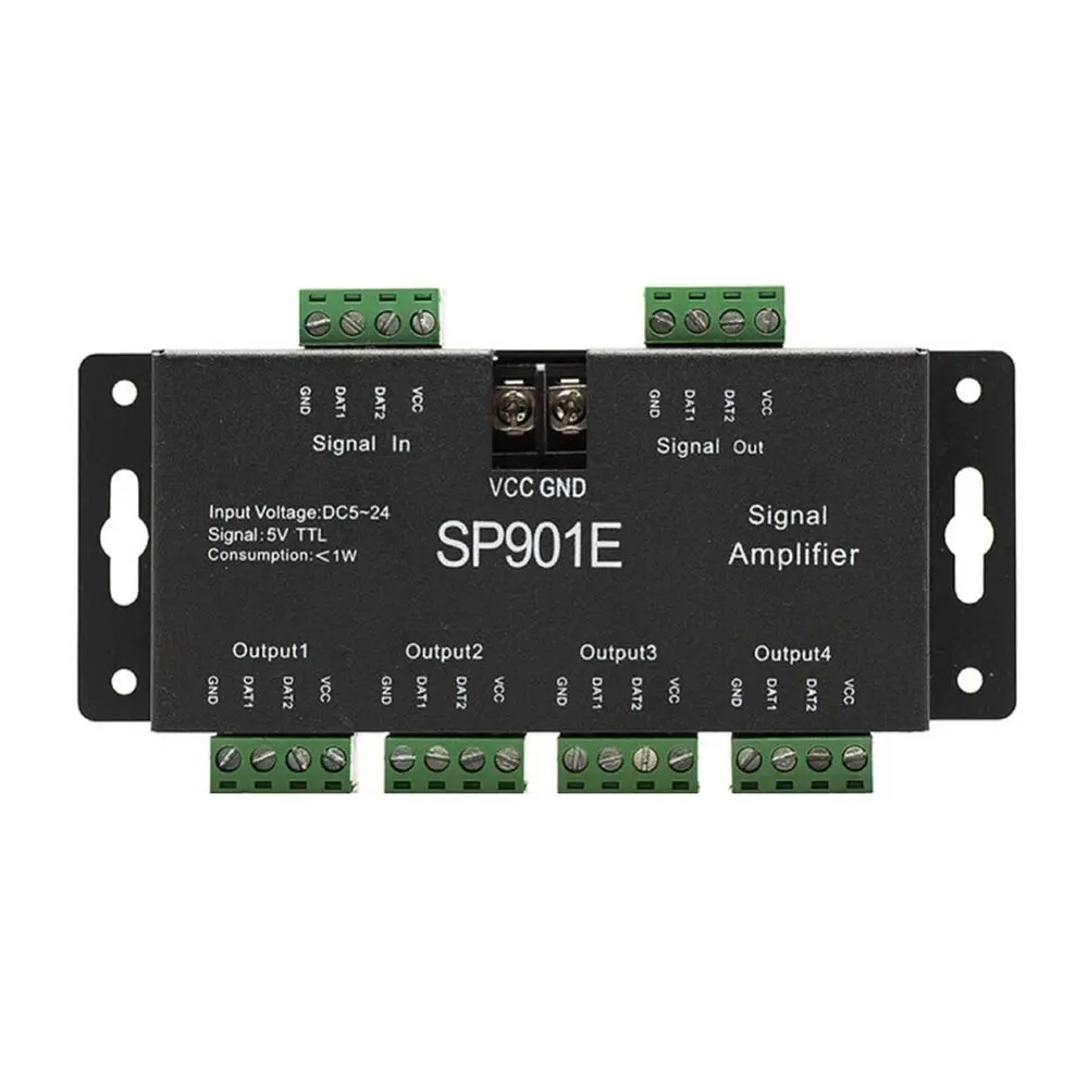 

SP901E Φ Pixel Strip DMX512 ETC SPI усилитель сигнала ретранслятор DC5V ~ 24V