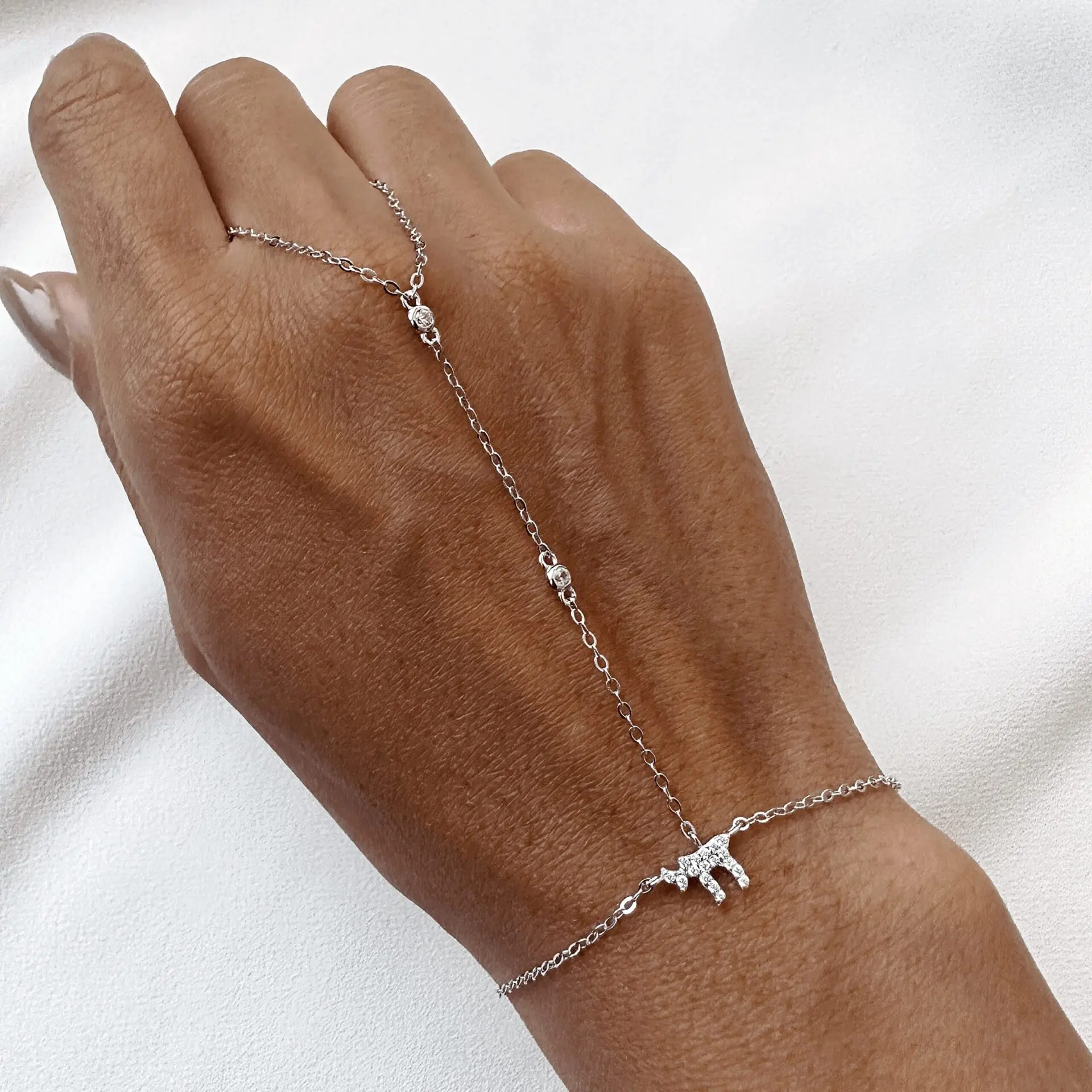 Silver Gold Color Micro Paved 5A CZ Chai Charm Hand Chain Bracelet for Women 2026 New Amulet Jewish Judaism Sign of Life Jewelry