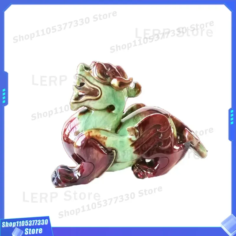 40cm Chinese Jade Brave Army Statue Mythical Wildlife Sculpture Art Animal Figurine Home Decorative Ornament Collection Gift