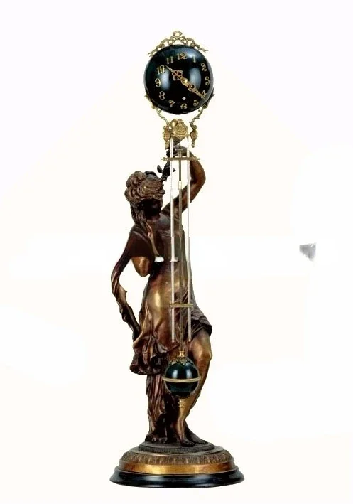 Copper Mechanical Shake Pendulum Clock Antique French Clock Vintage Clockwork Pendulum Clock Sample Room Decoration Movie Props