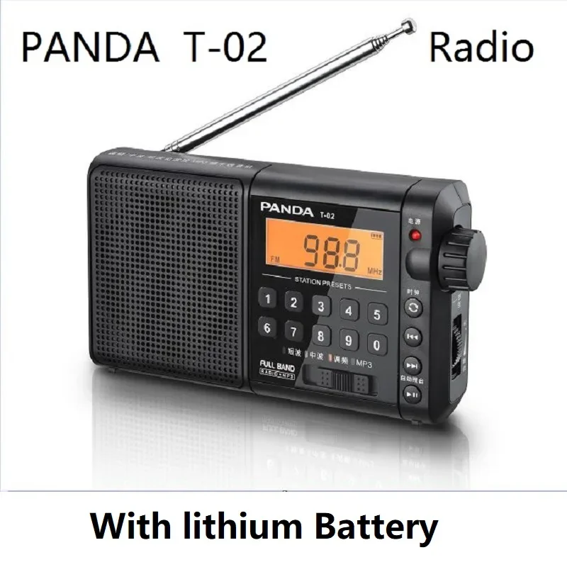 PANDA T-02 Radio All Band Portable Seniors FM Semiconductor Play MP3 Memory Function Charging Loud Volume Radio Speaker