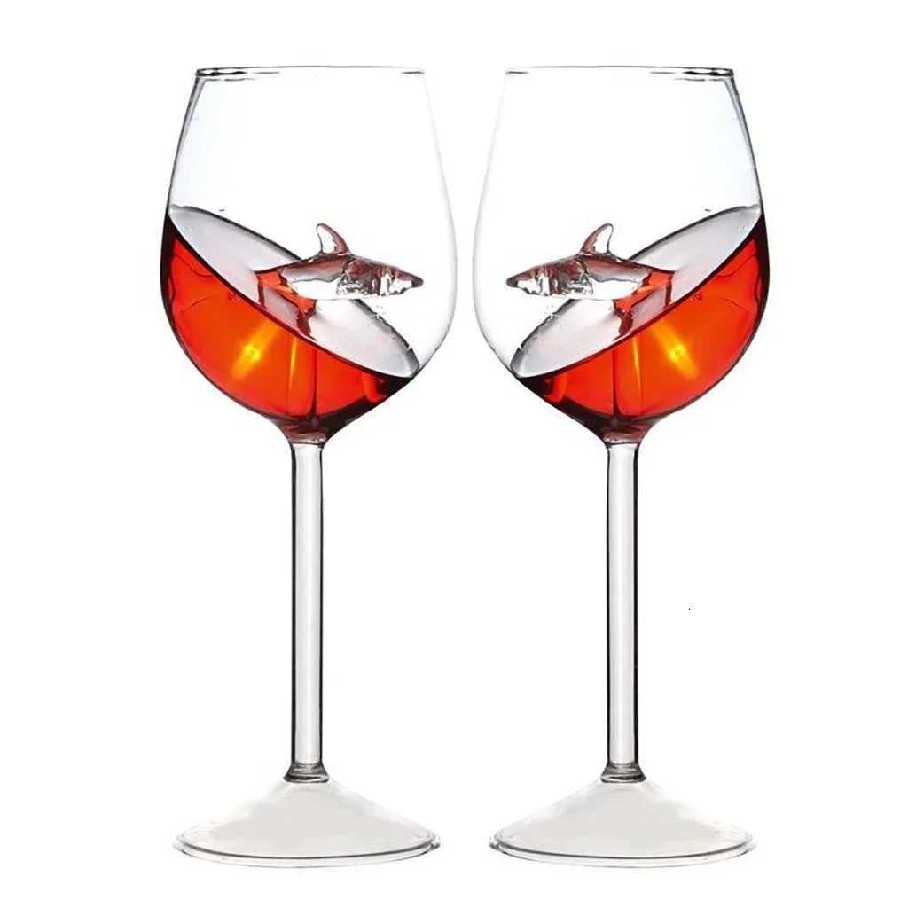 Shark Wine Glasses Cup European Red Wine Cup Water Bottle Goblet Wedding Party Decoration Gift 300ml  Drinking Glasses