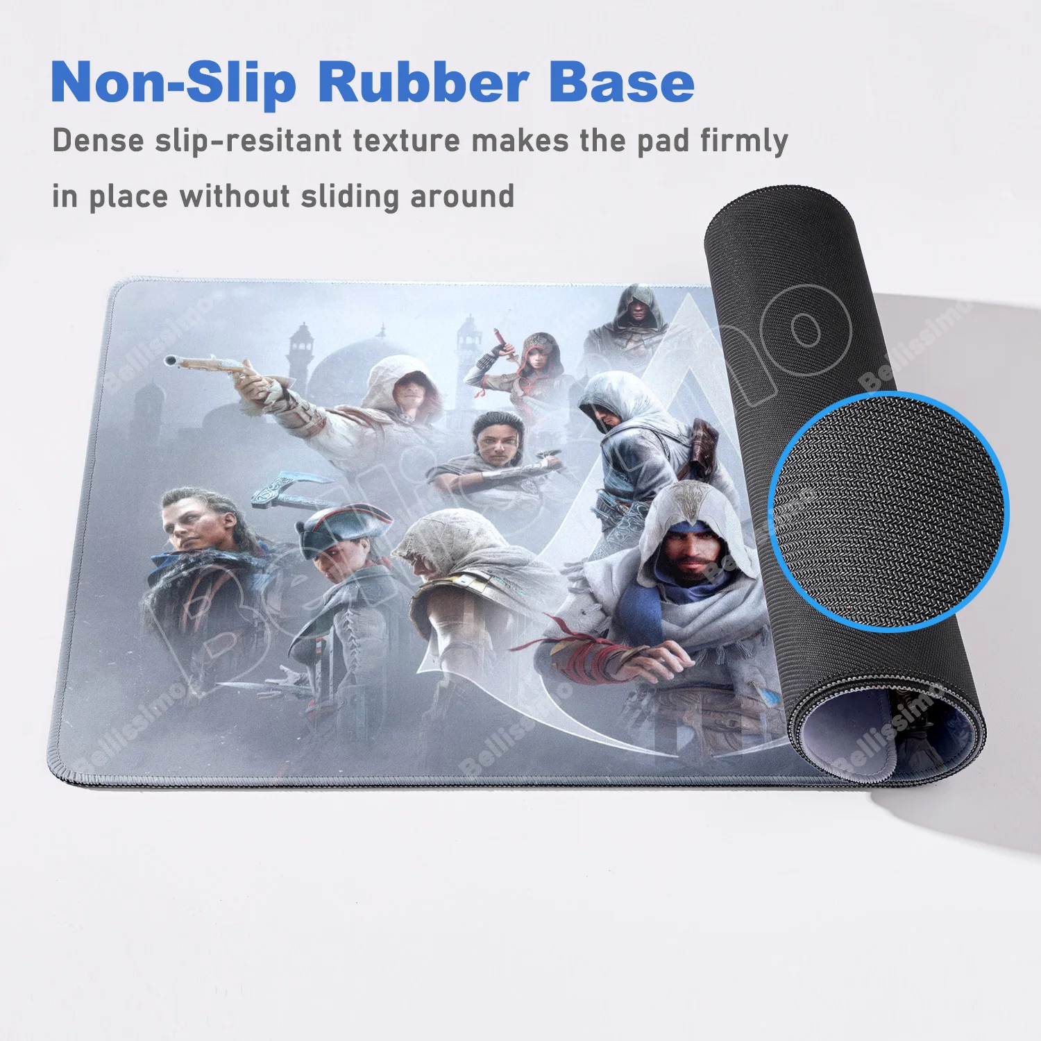 Non Slip Large Gaming Assassins Creed Mousepad PC Accessory Game Mouse Pad Size For E-sports Rubber Keyboards Mat Boyfriend Gift