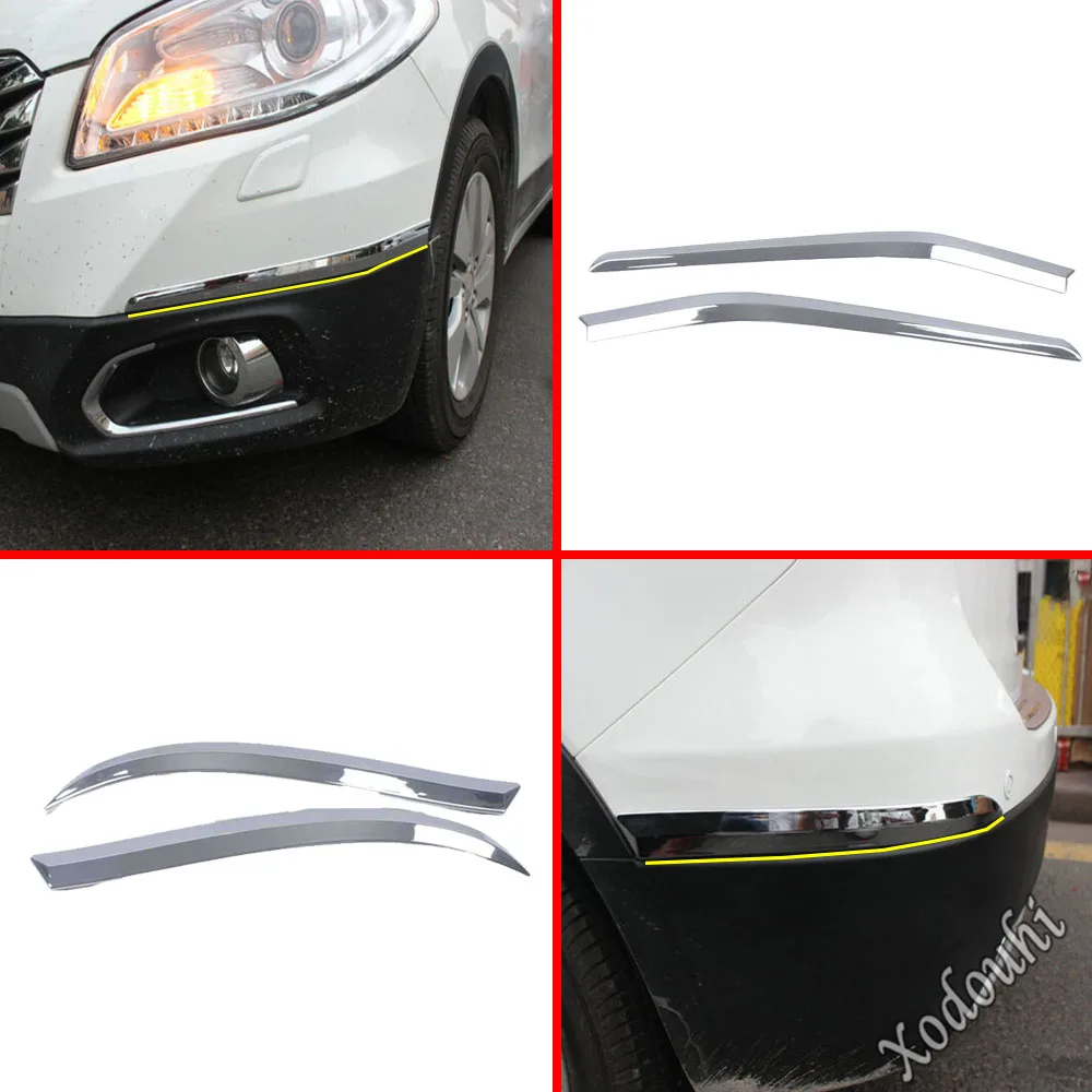 

Car Front Rear Side Bumper Corner Protection Trim Frame Stick Cover Hoods For Suzuki S-cross Scross SX4 2014 2015 2016 2017