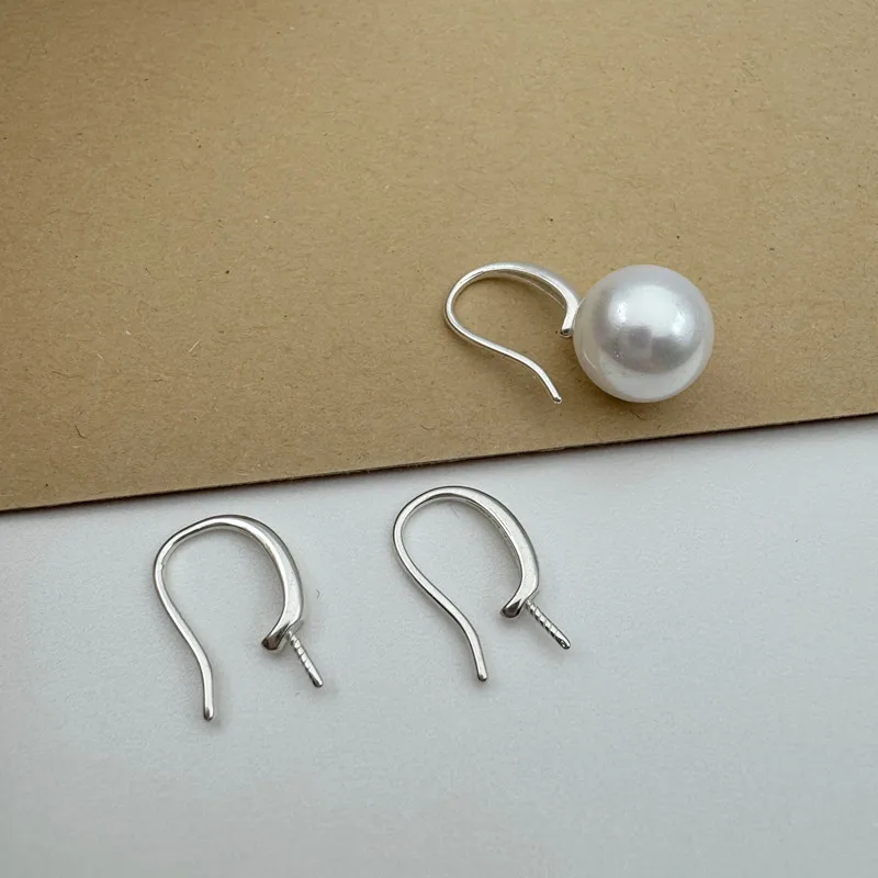 Crochets de boucle d'oreille en argent regardé 925 pour femmes, accessoires de bricolage, court, simple, découverte de composants, solide, 1 paire