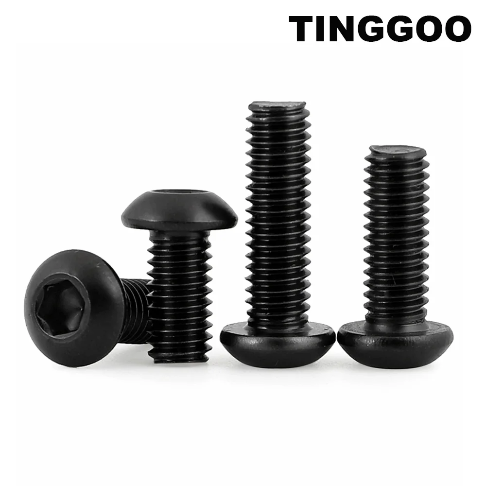 1/5/10/50pcs M2 M2.5 M3 M4 M5 M6 M8 M10 ISO7380 Black 304 Stainless Steel Hexagon Hex Socket Button Round Allen Head Bolt Screw