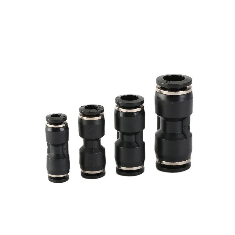Better Quality Pneumatic Fitting Pipe Connector Quick Release Coupling 4mm 6mm 8mm 10mm 12mm PU PV PE HVFF PY Tube Connectors