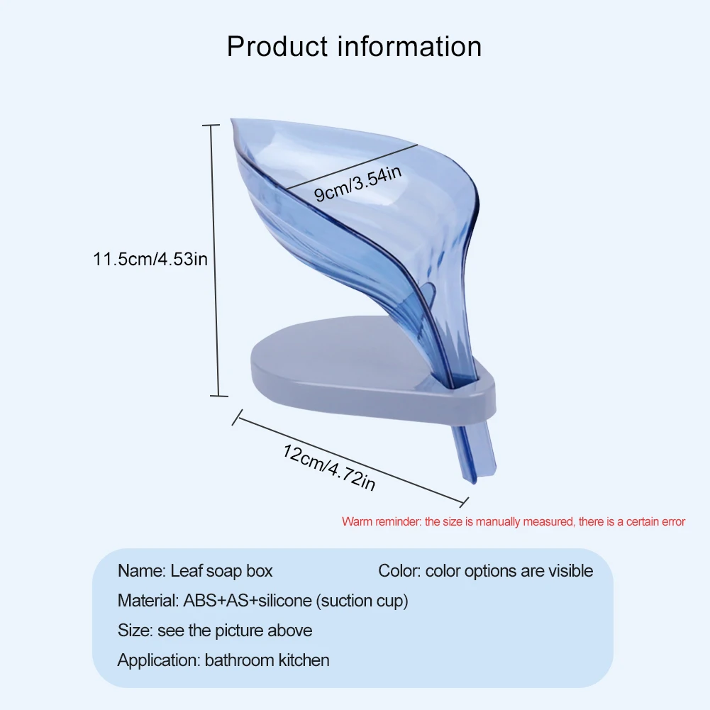 1Piece Bathroom Leaf Shape Soap Box Drain Soap Holder Sponge Storage Tray Soap Dishes Bathroom Shower Soap Container