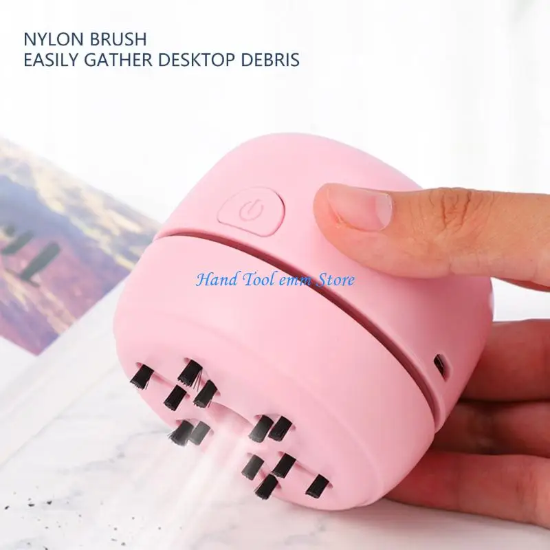 H37F Desktop Vacuum Cleaner USB Charging with Vacuum Nozzle Cleaning Brush Detachable