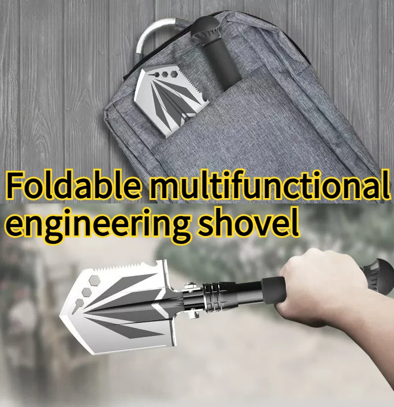 Outdoor Multifunctional Engineer Shovel Vehicle Mounted Self-defense Small Folding Shovel Camping Mini Gardening Shovel