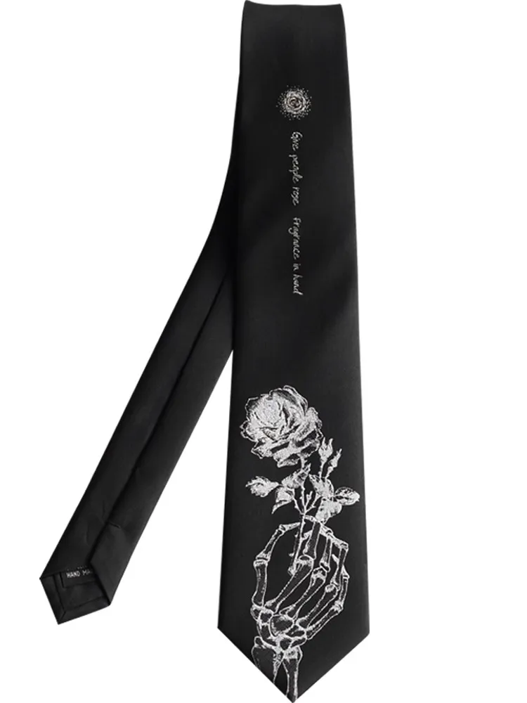 

High Quality Men Women Fashion Designer Vintage Rose Jacquard Black Ties For Shirt Boy Girls Performance Necktie Tie TB431
