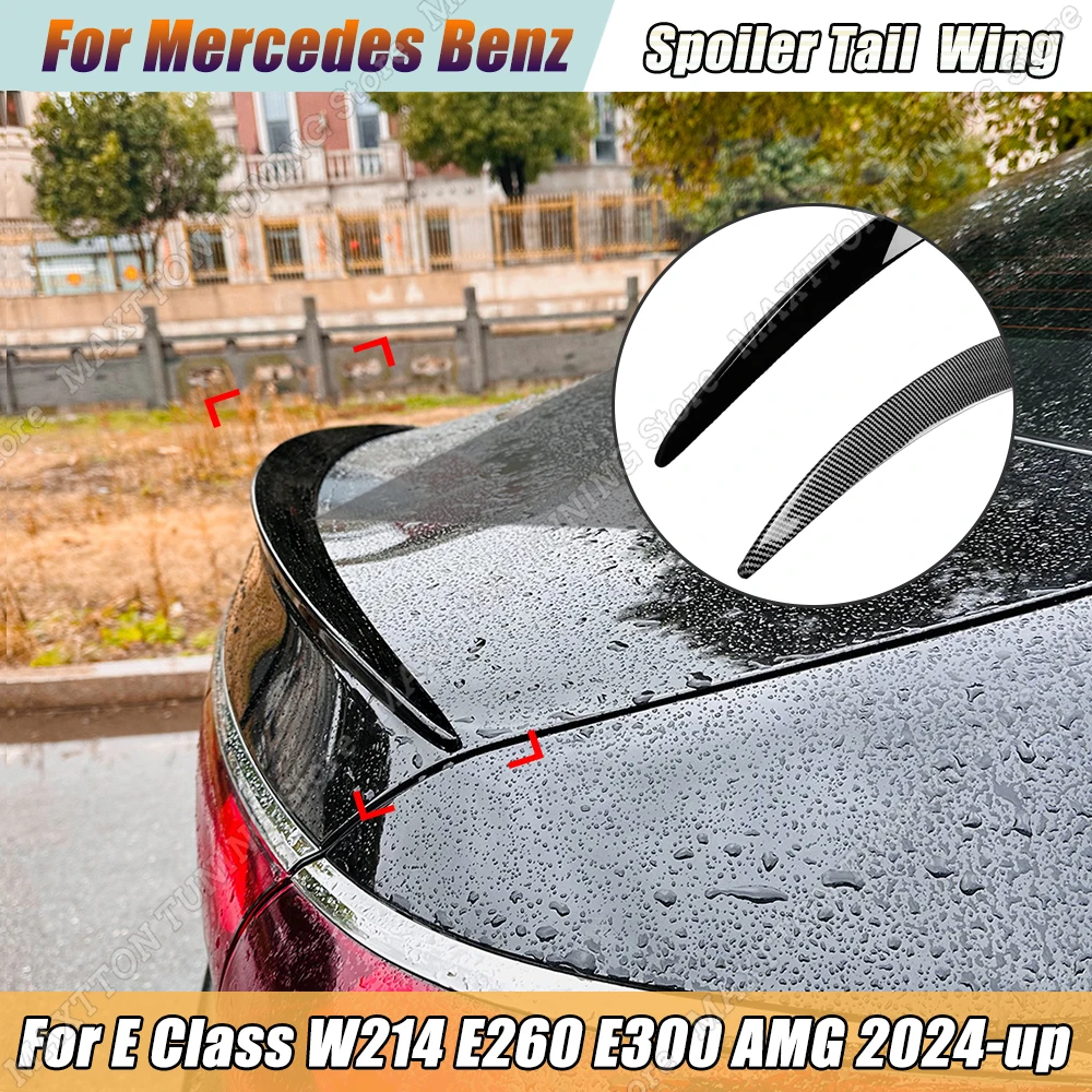 For Mercedes Benz E Class W214 E260 E300 AMG 2024-up Car Rear Trunk Spoiler Splitter Tail Wing Lid Body Kits Modification