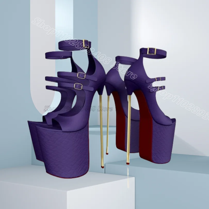 Sandalias de plataforma con tacones de Metal blanco, Punta abierta, hebilla en el tobillo, estilo británico, sandalias de fiesta de baile de verano Para Mujer, Zapatos Para Mujer 2025