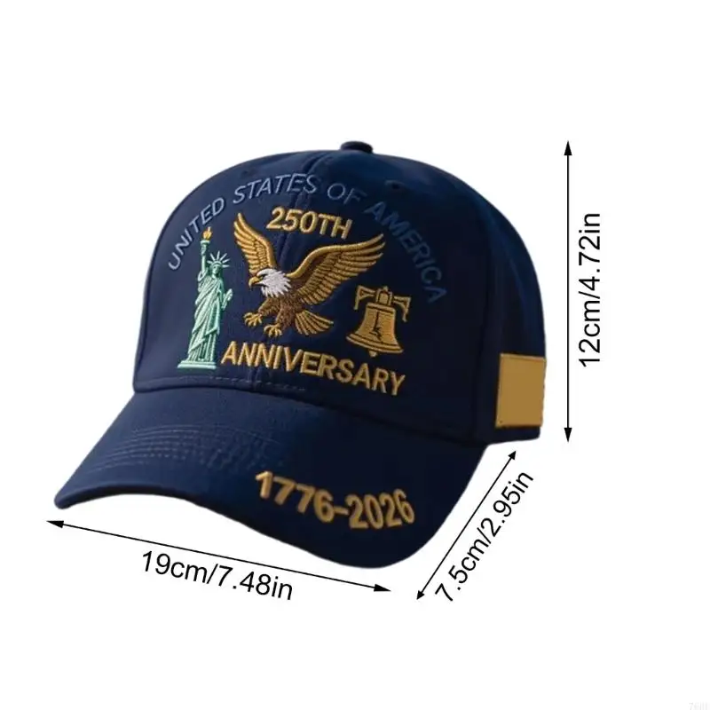 76HF Peddle – 米国建国250周年記念帽子、ユニセックス調節可能な愛国的称賛レトロウォッシュドベースボールキャップ