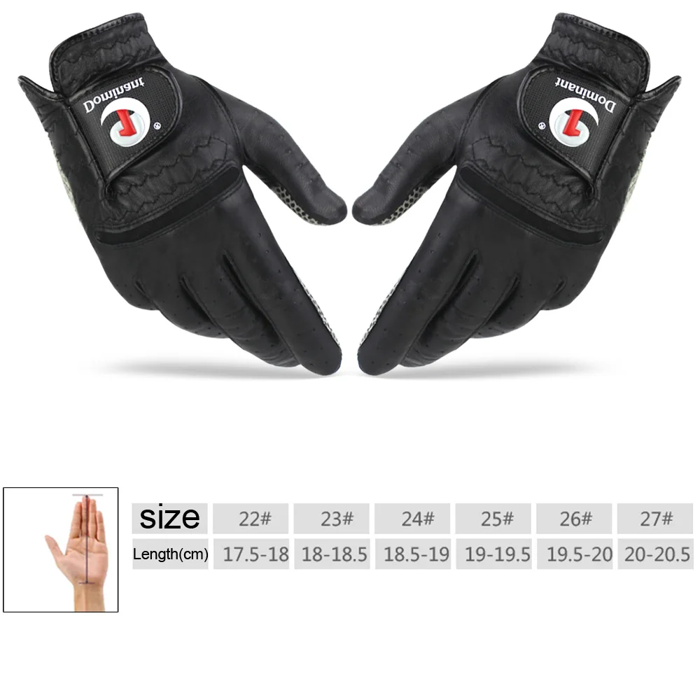 1Pair Men\'s Golf Gloves Soft Leather Sheepskin Left Right Hand Sport Grip Gloves Anti-skid Beginner Practice Golf Accessories