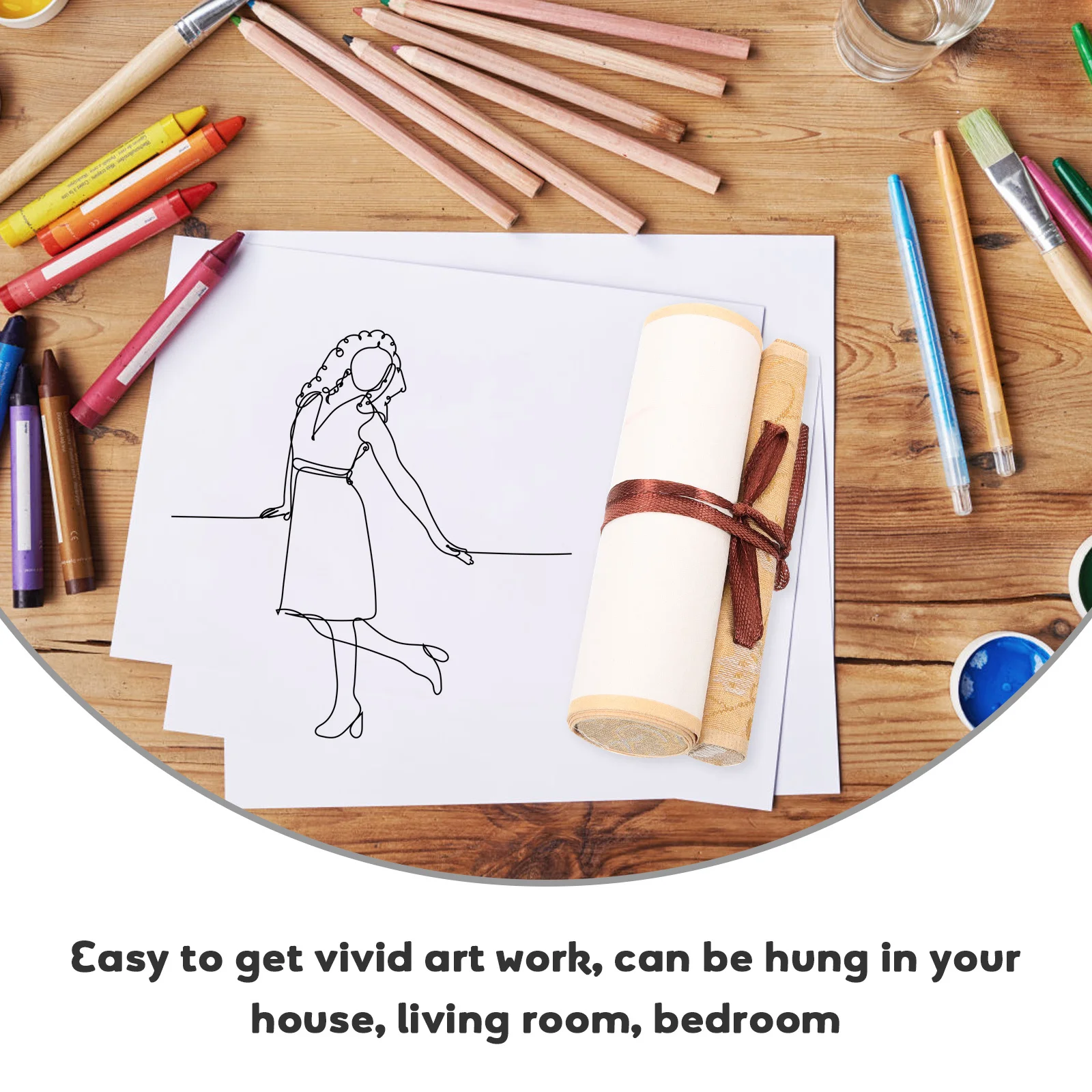 

Blank Calligraphy Scroll Chinese Painting Paper Roll for Brush Ink Painting Watercolor Drawing Multi Function Art Wall Scroll