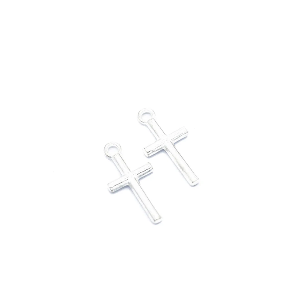 

100Pcs Jewelry Making Pendants Alloy Cross Charms for DIY Necklaces Bracelets Craft Projects Unique Gift Idea Silver Tone
