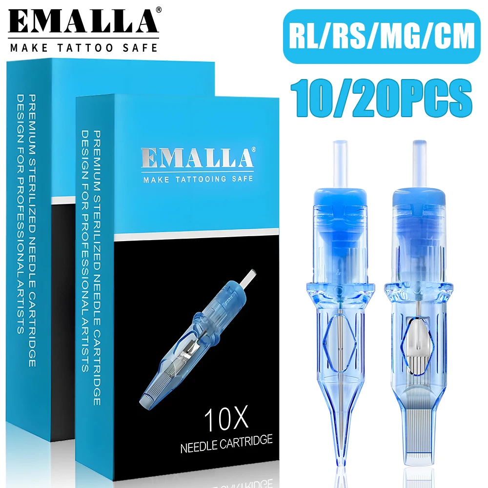 

20/10 шт. EMALLA ELIOT одноразовые иглы для картриджей для татуировок RL RS CM MG стерилизующие безопасные иглы для татуировки для картриджейной машины