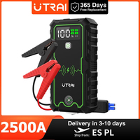 UTRAI 2500A Power Bank Car Jump Starter Portable Car Battery Emergency Booster 10W Wireless Charging 12V Auto Starting Device