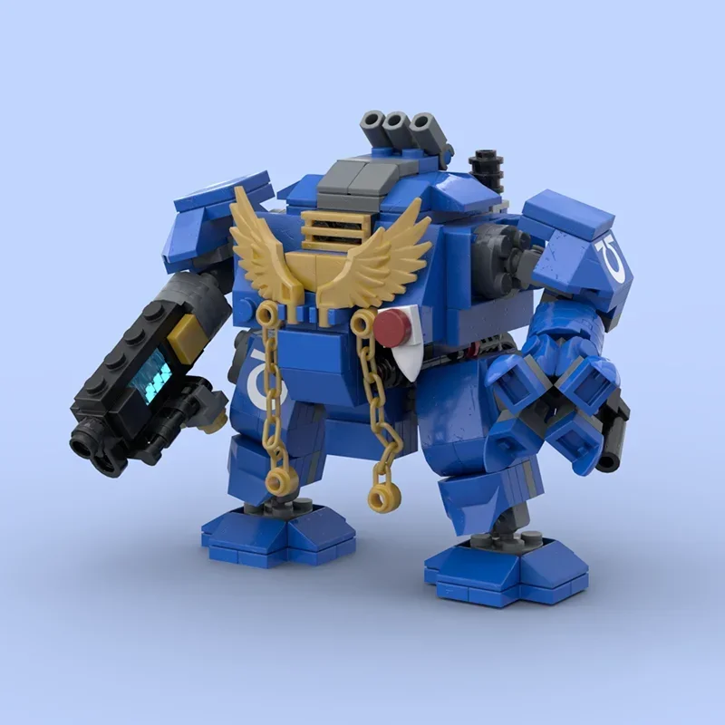 Moc martelo batalha mech tijolos de construção espaço corpo marinho sangue anjo tecnologia jogos populares modelo blocos modulares presente brinquedo diy