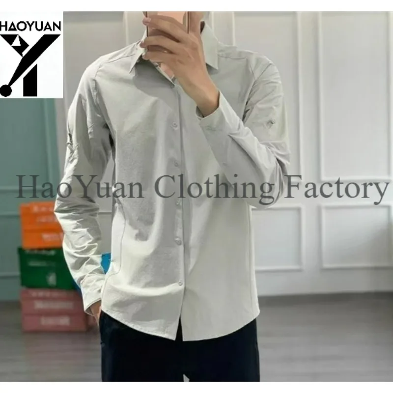 Men's Home Jacket Quick Drying Elastic Breathable Outdoor Cycling Training Fitness Hiking Running Men's Long Sleeved Shirt