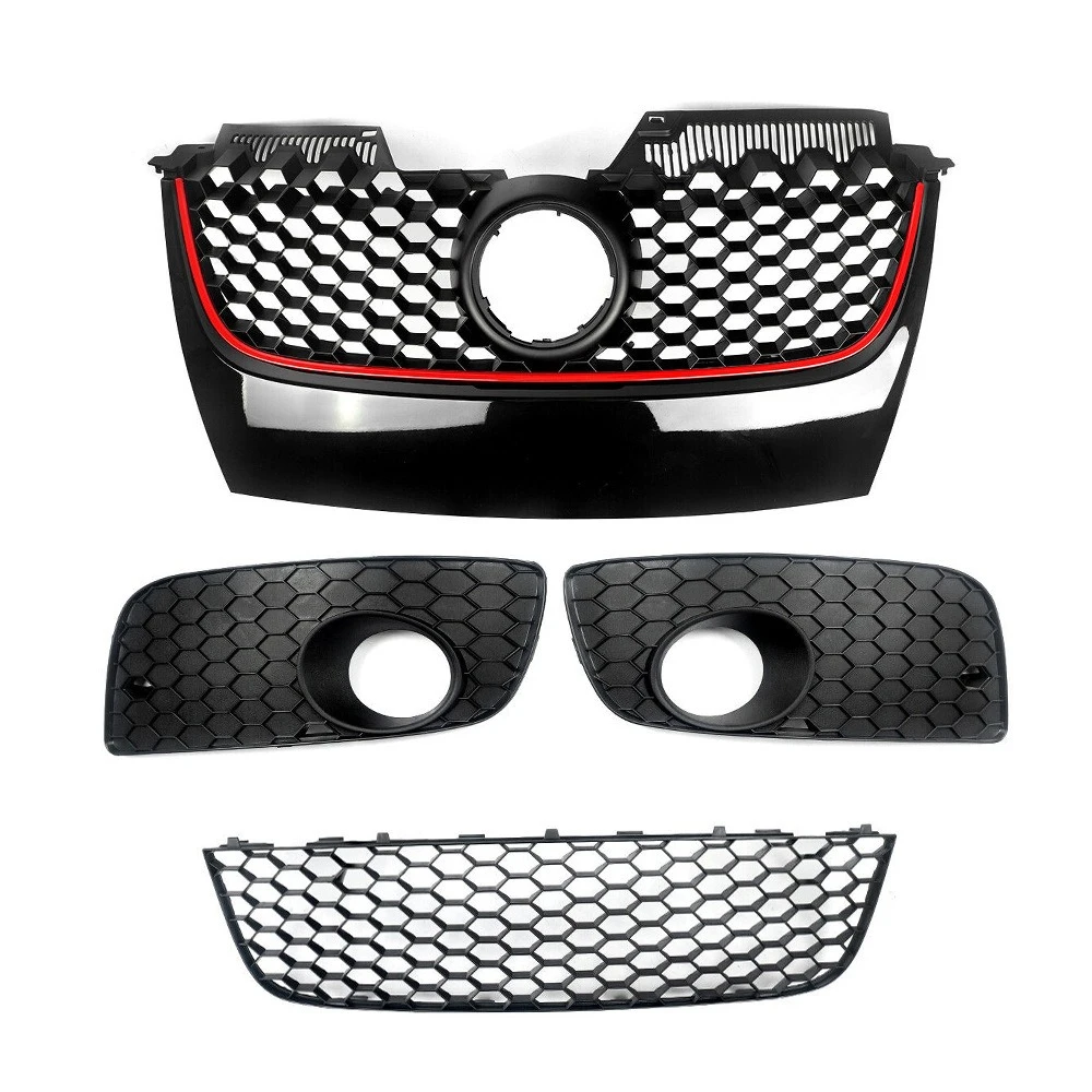 Voor Volkswagen Golf 5 GTI 2006 2007 2008 2009 Bumper Grille ABS roest-proof Anti-shake Grilles Mesh Netwerk Auto Accessoires