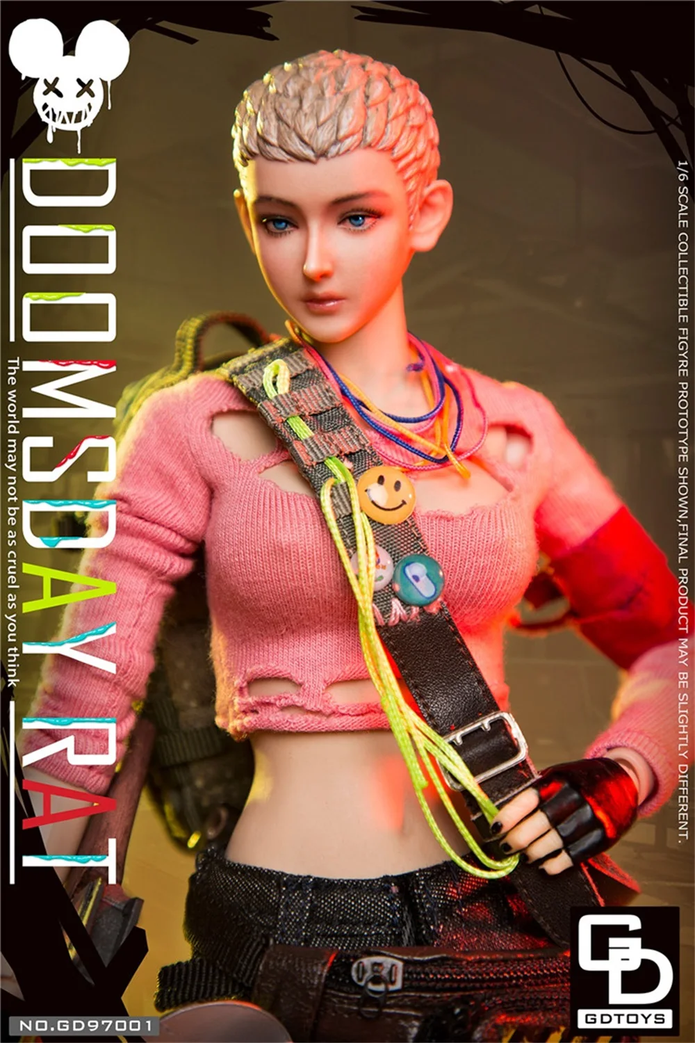 

GDTOYS GD97001 Scale 1/6 Doomsday Rat Female Vivid Head Sculpture Carving Color Rope Accessories For 12" Figure Action Collect